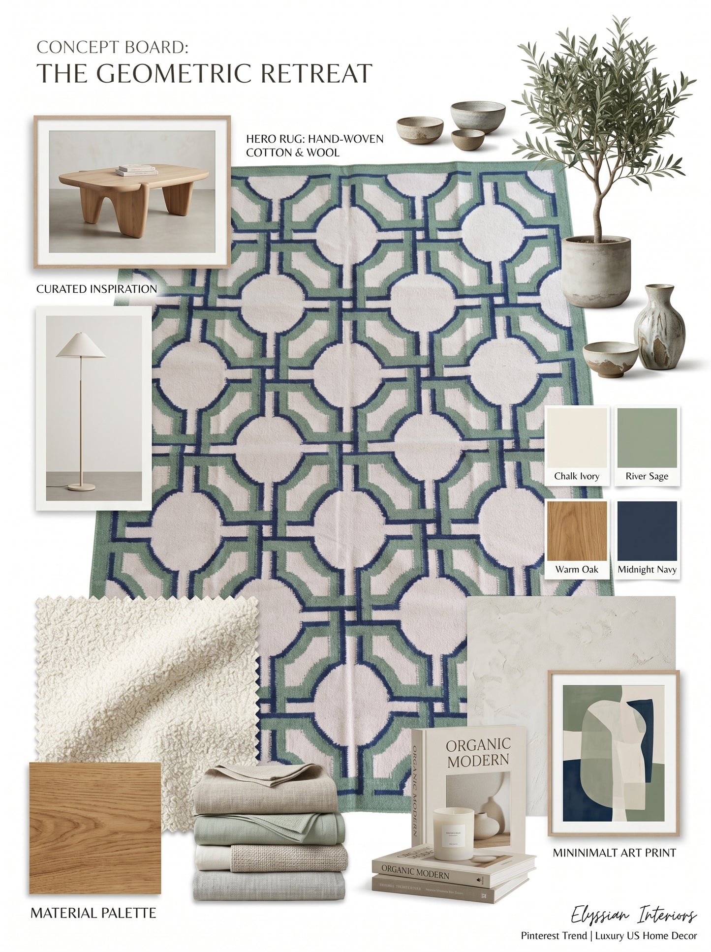 Sage Imperial Trellis andwoven Luxury Geometric Rug