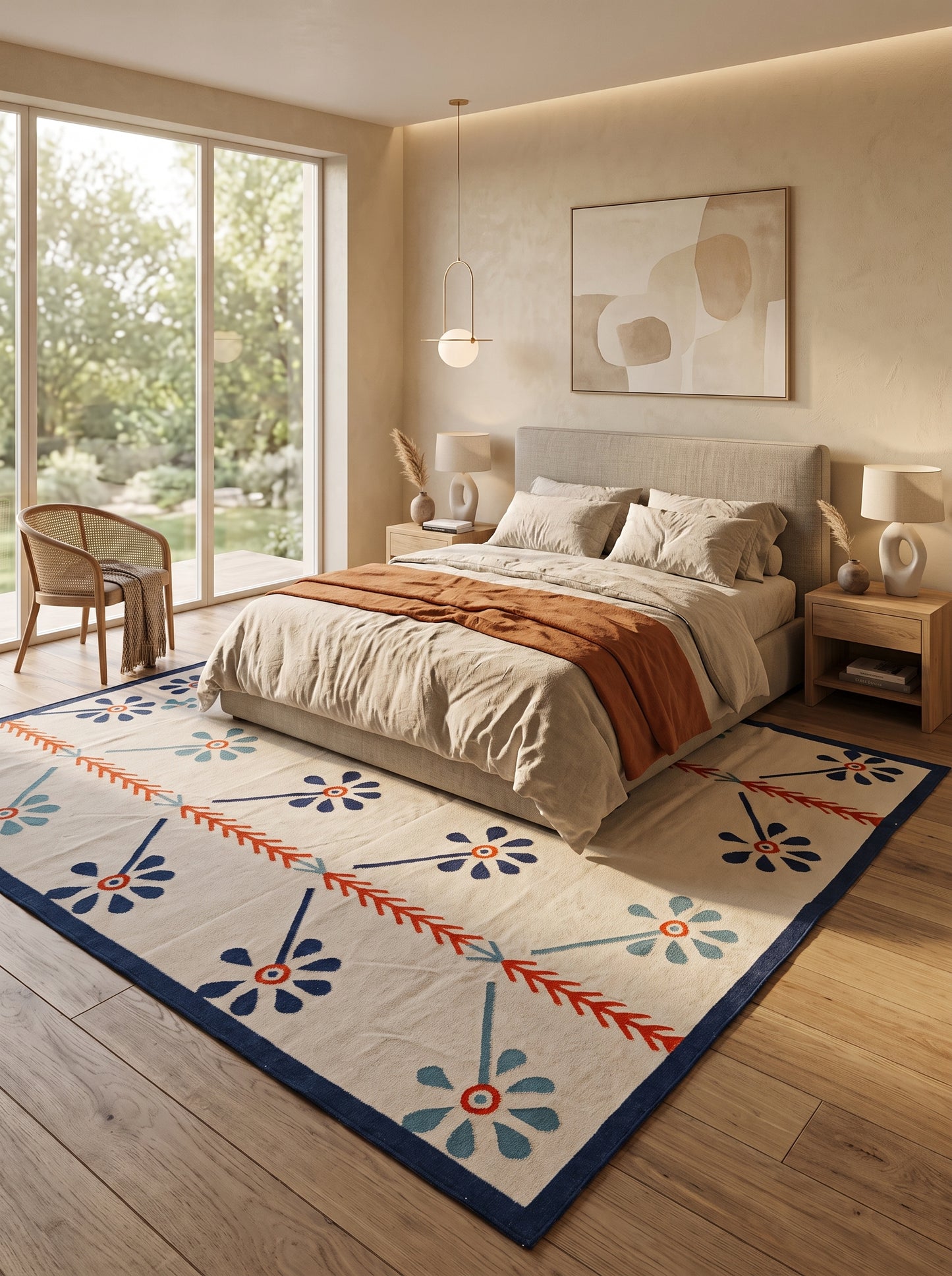 Blue Meadow Bloom Nordic Botanical Rug