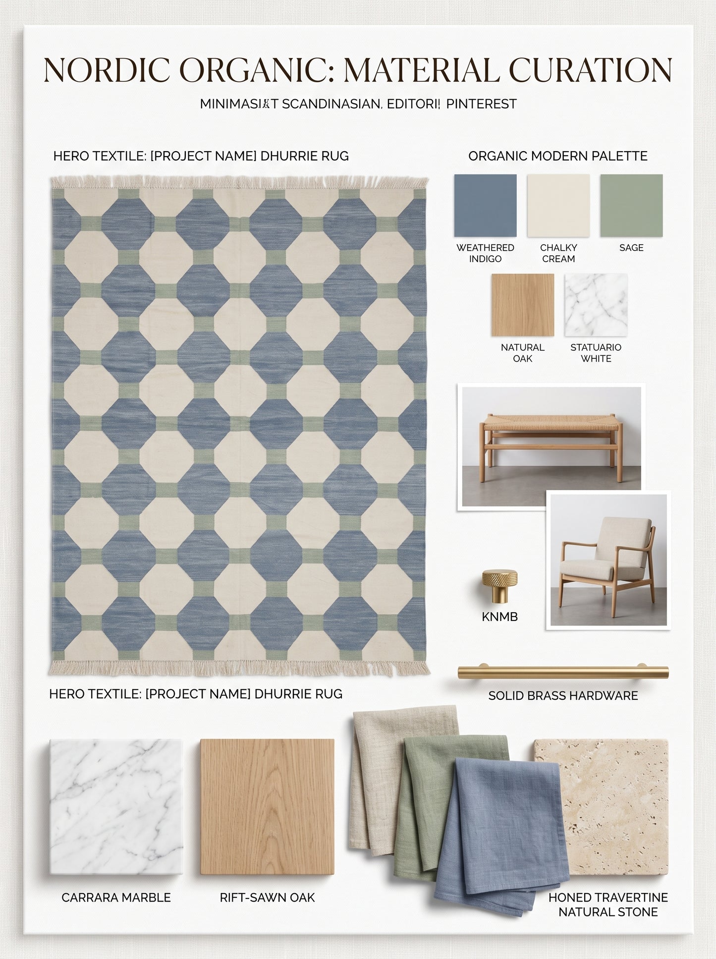 Modern Hexagon Geometric Wool Cotton Rug