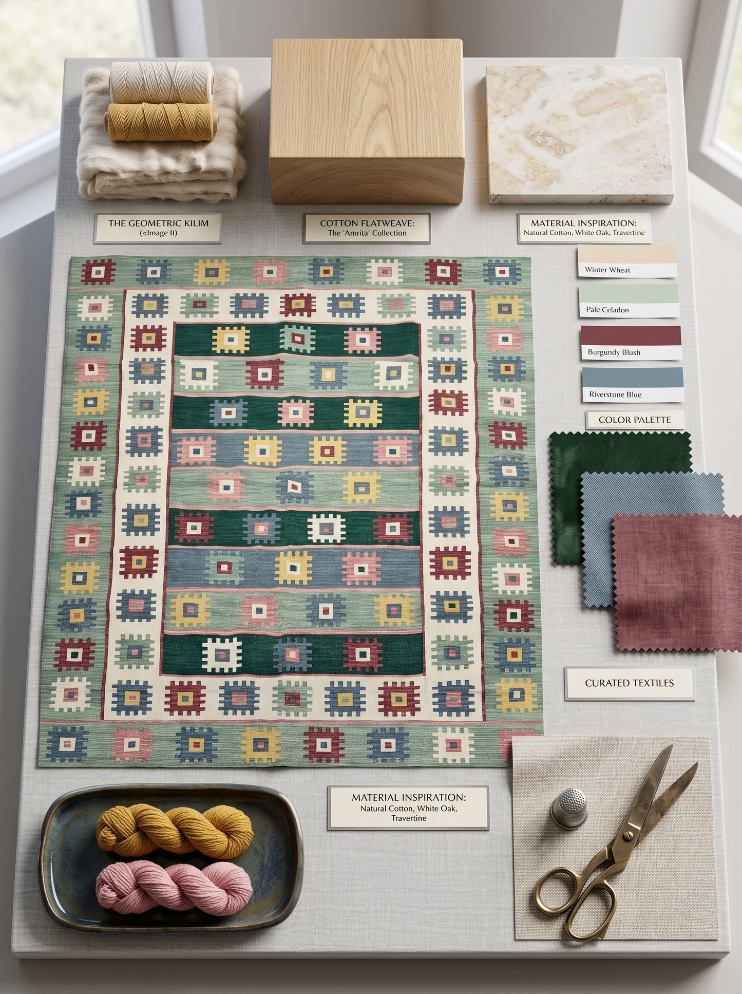 Multicolour Geometric Pixel Medallion Design Rug