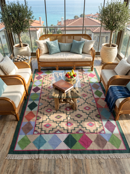 Anatolia Diamond Custom Size Boho Living Room Rug