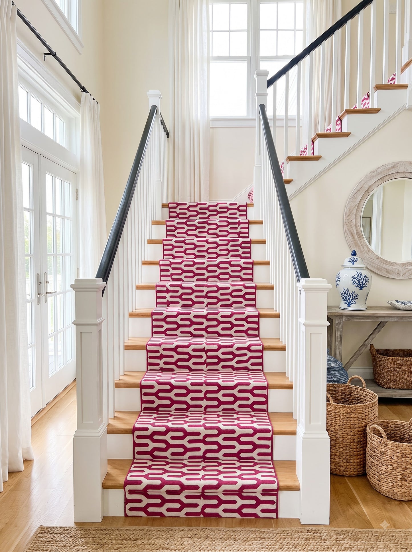Red Custom Modern Runner, Cotton Stair Runner