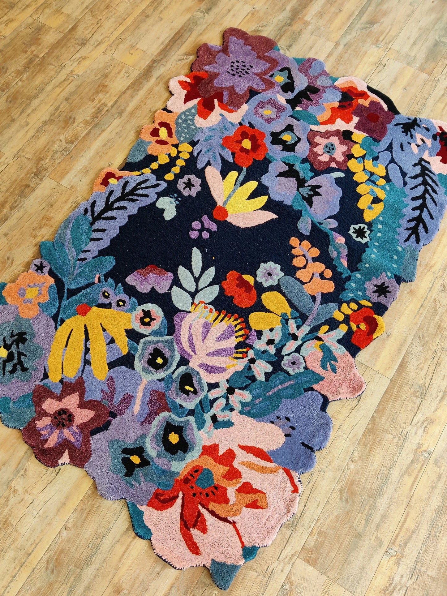 Botanical Bloomscape Abstract Floral Design rug