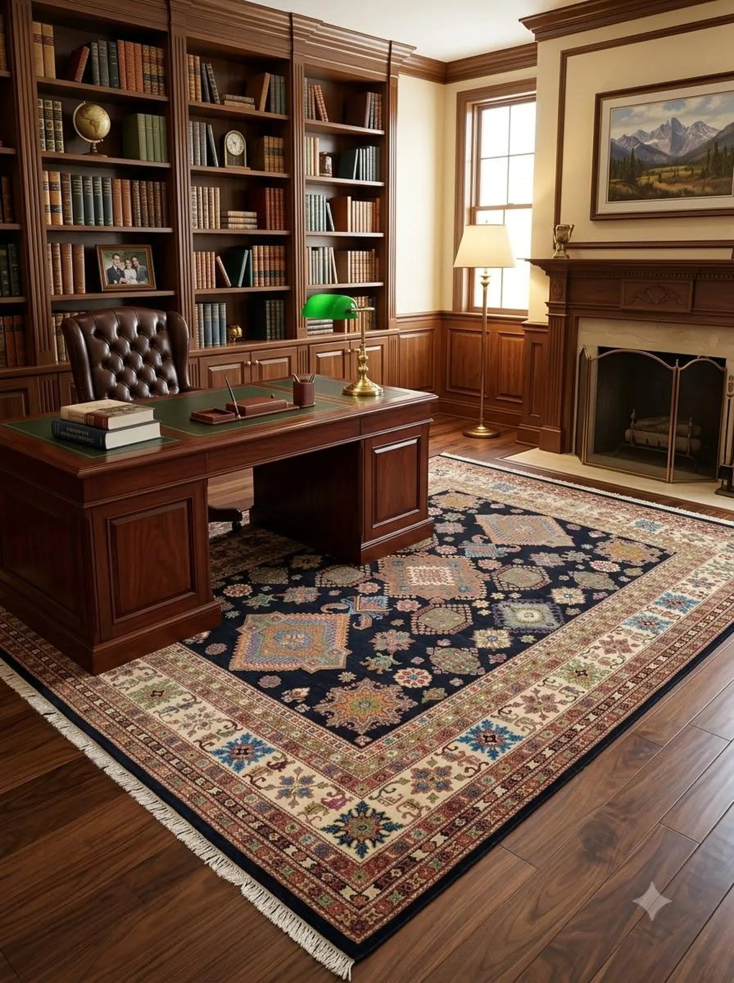 Noir Heritage Mosaic Hand Knotted Wool Area Rug