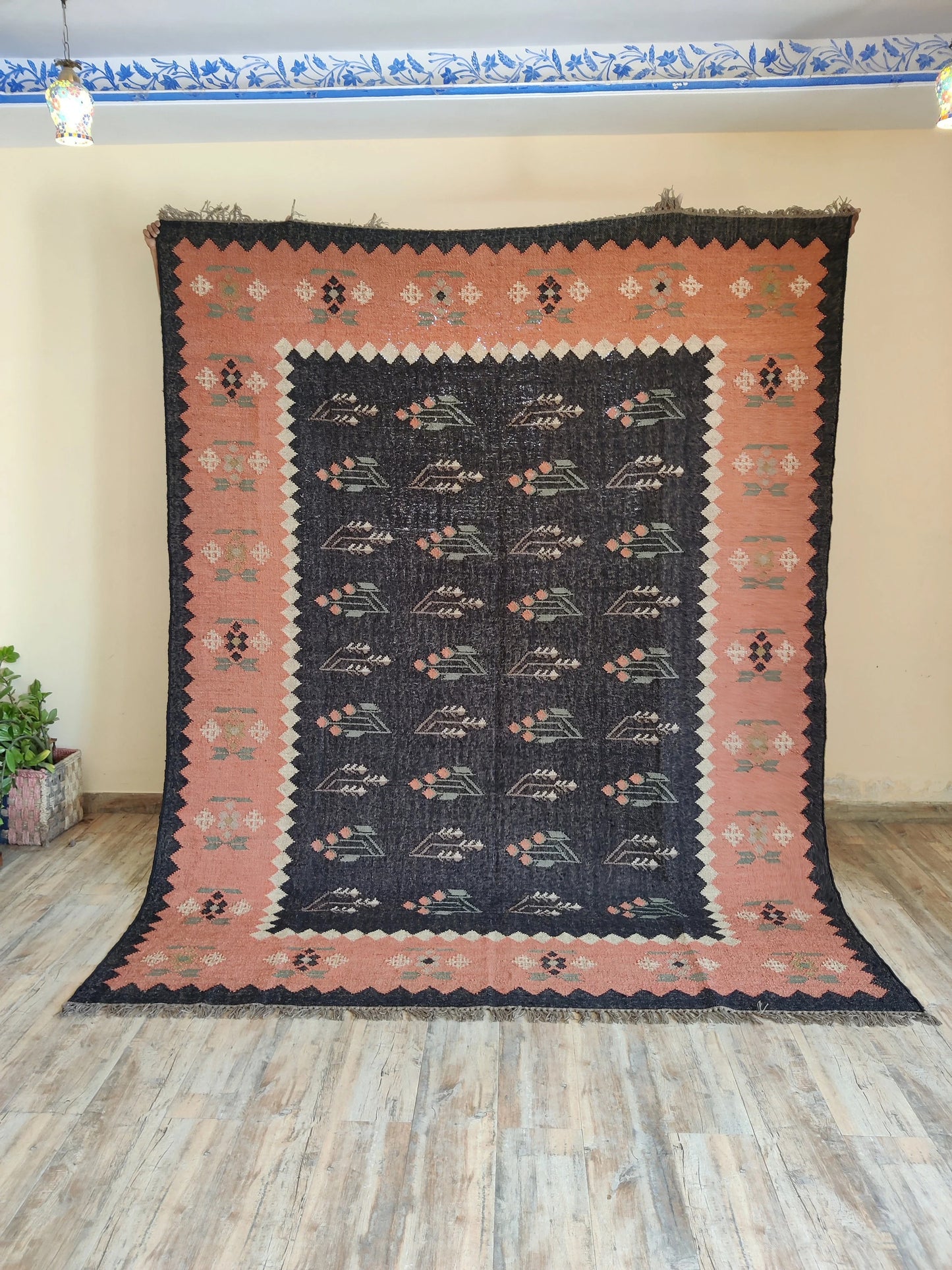 Desert Bloom Heritage Durable Rustic Floor Decor rug