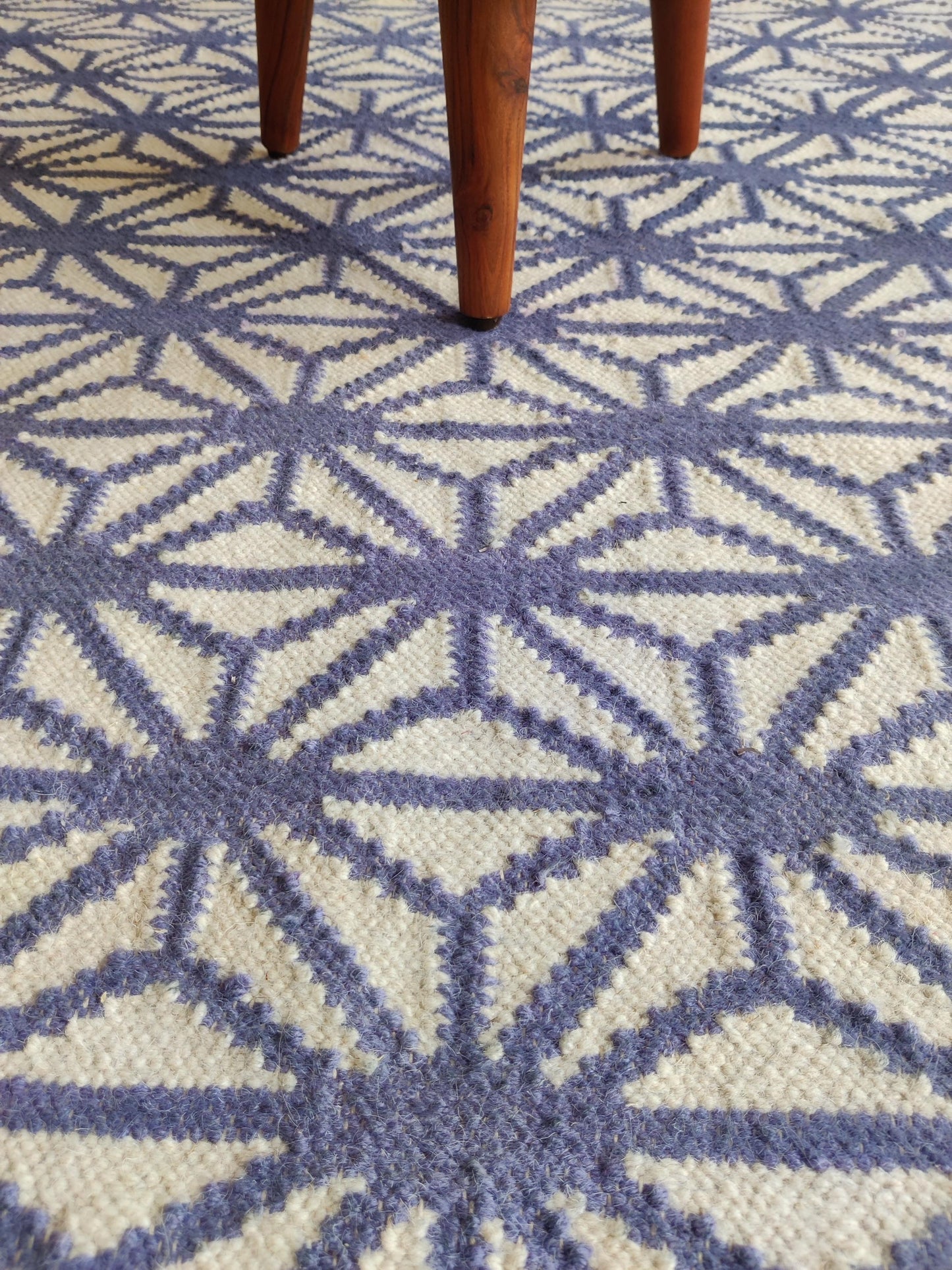 Geometric Cotton Wool Rug for Living Room and Bedroom