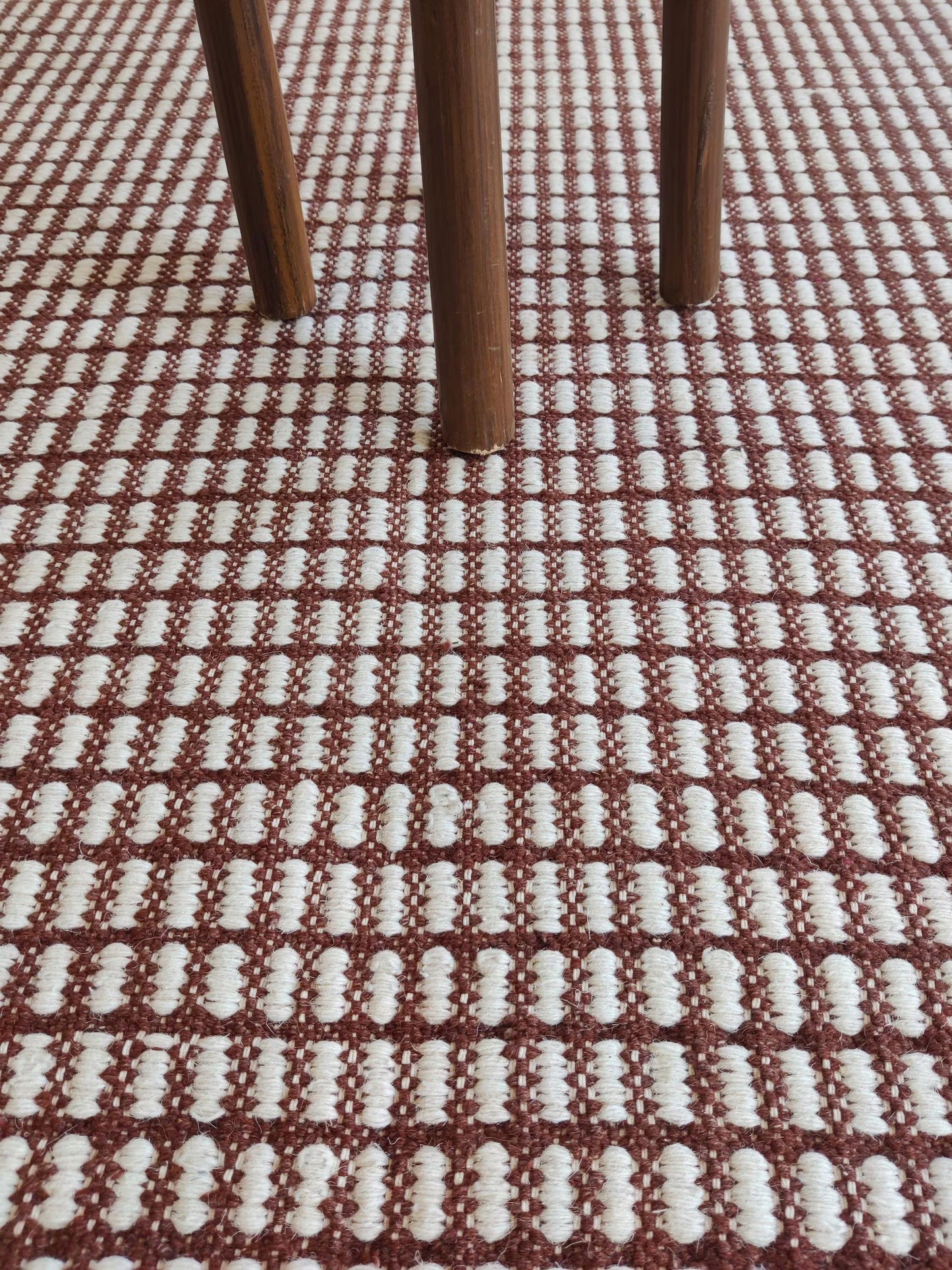The Rustic Check Authentic Wool Handloom Rug