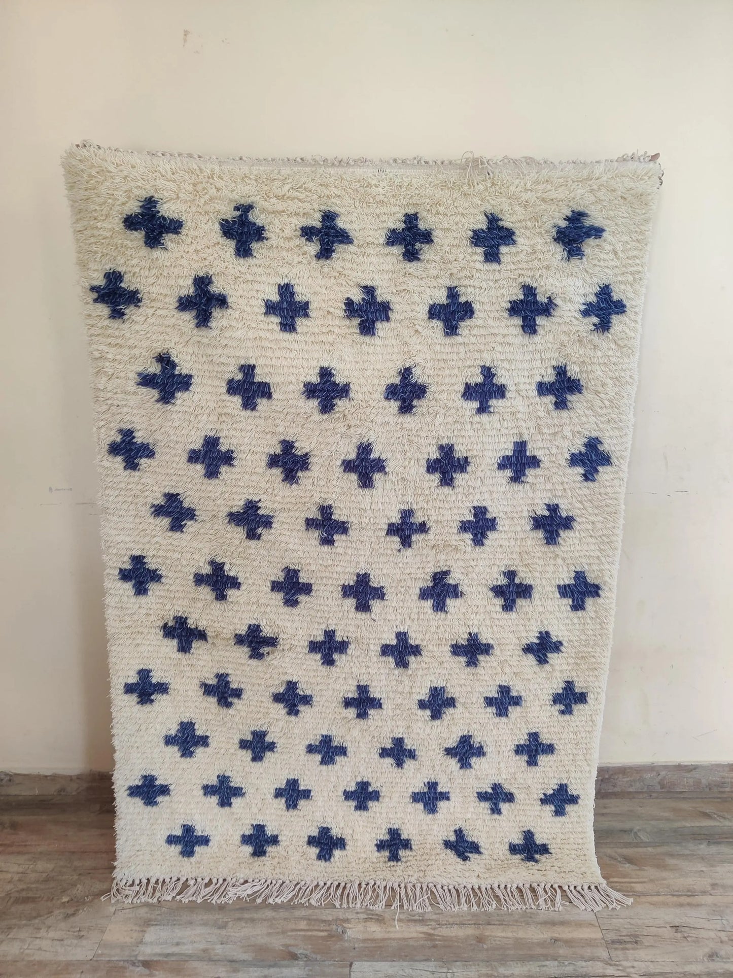 Nordic Minimalist Tribal Shag Hand-Woven Decorative Rug for Bedroom