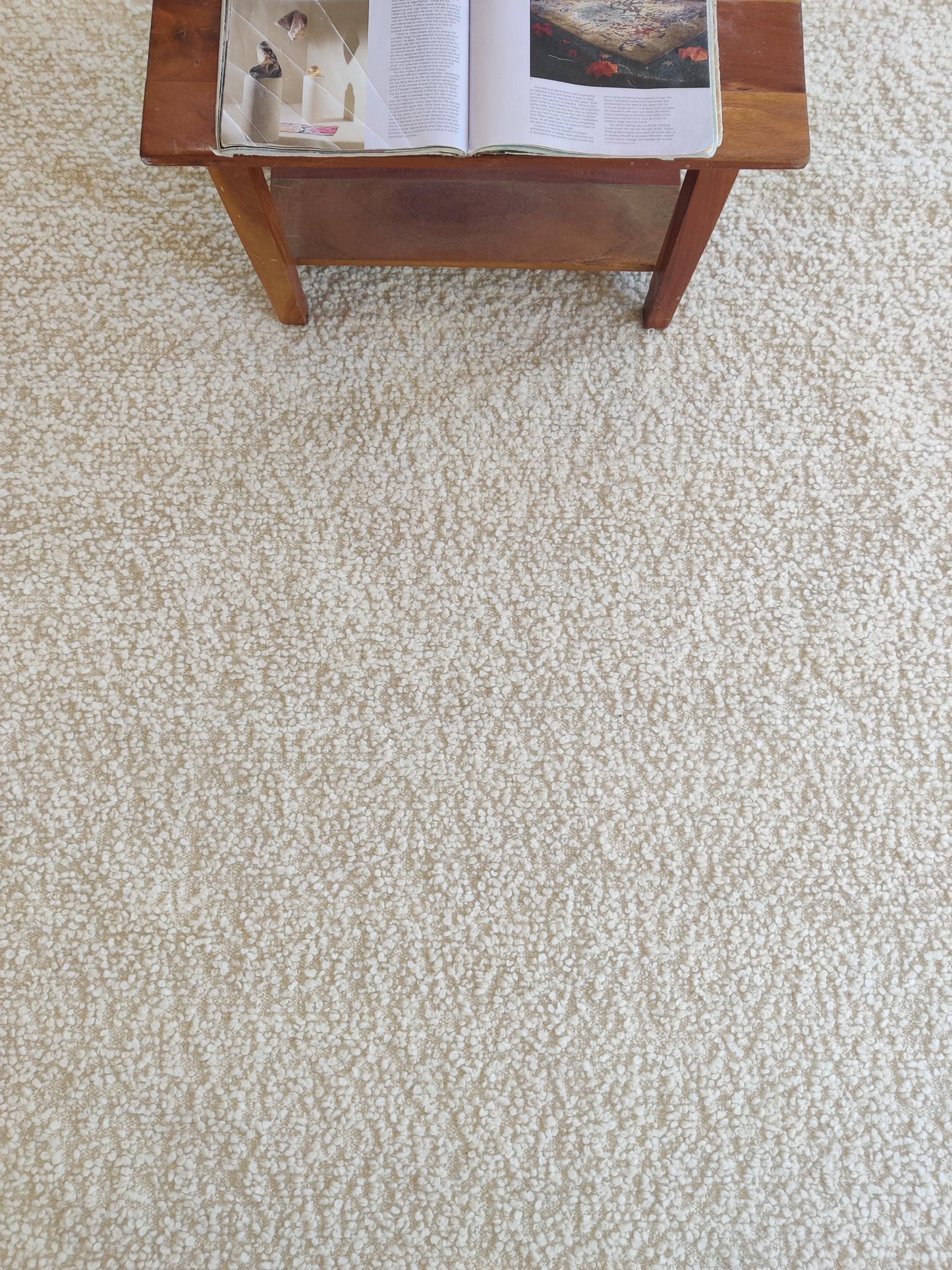 Scandinavian Style Minimalist Off-White Wool handloom Carpet