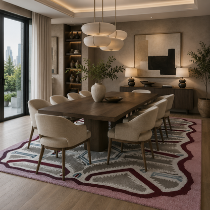 Postmodern Abstract Wool Tufted Area Rug