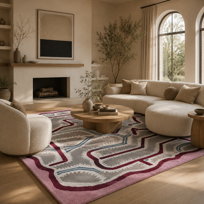 Postmodern Abstract Wool Tufted Area Rug