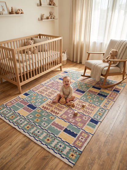 Bohemia Multi-Color Patchwork Grid Geometric Rug