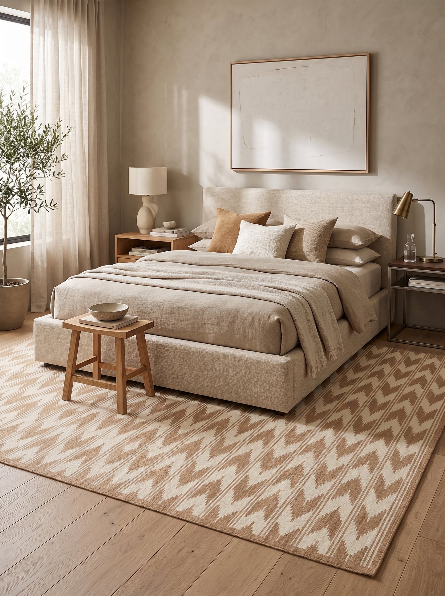 Handmade Flatweave Dhurrie Modern Cotton Rug