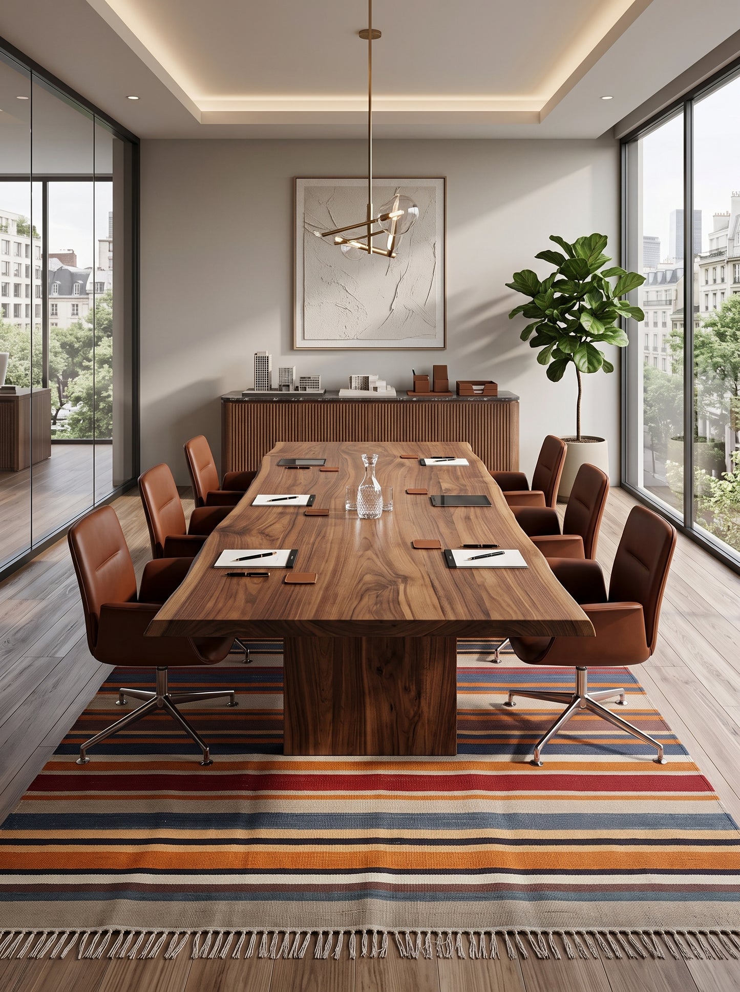 Canyon Sunset Striped Flatweave Area Rug