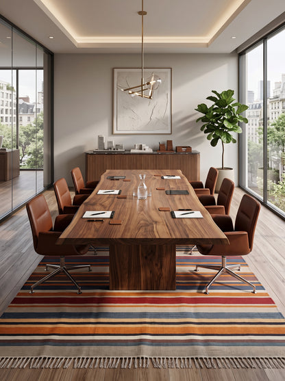 Canyon Sunset Striped Flatweave Area Rug