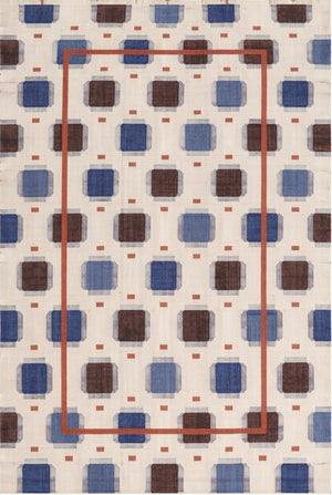 Multicolored Swedish Flatweave Wool Rug