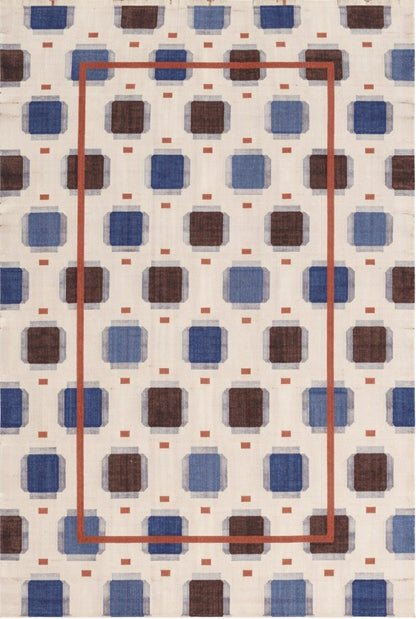 Multicolored Swedish Flatweave Wool Rug