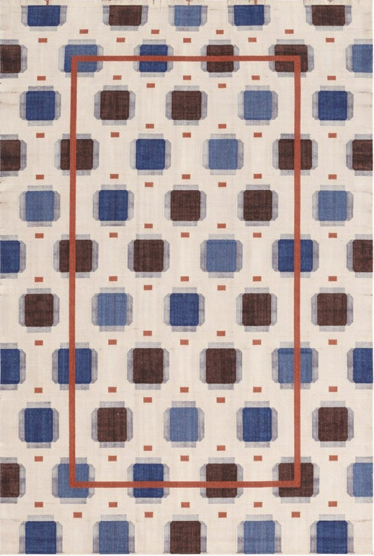 Multicolored Swedish Flatweave Wool Rug