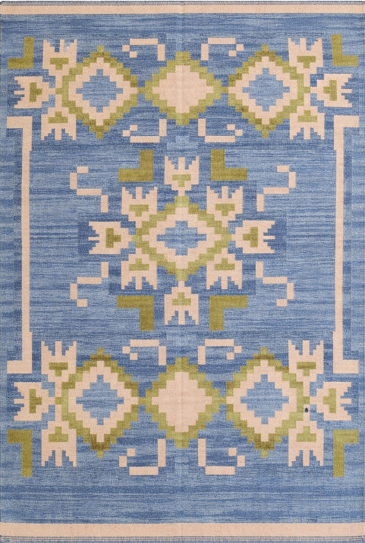 Wool Flatweave Floor Decor, Scandinavian Style Wool Rug