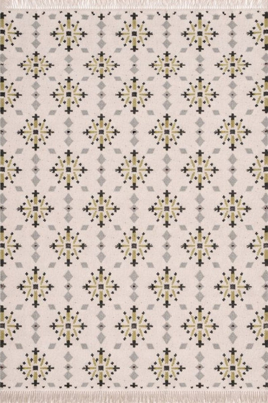 Floral Flatweave Kilim Rug Reversible Bohemian Cottagecore Floor Decor