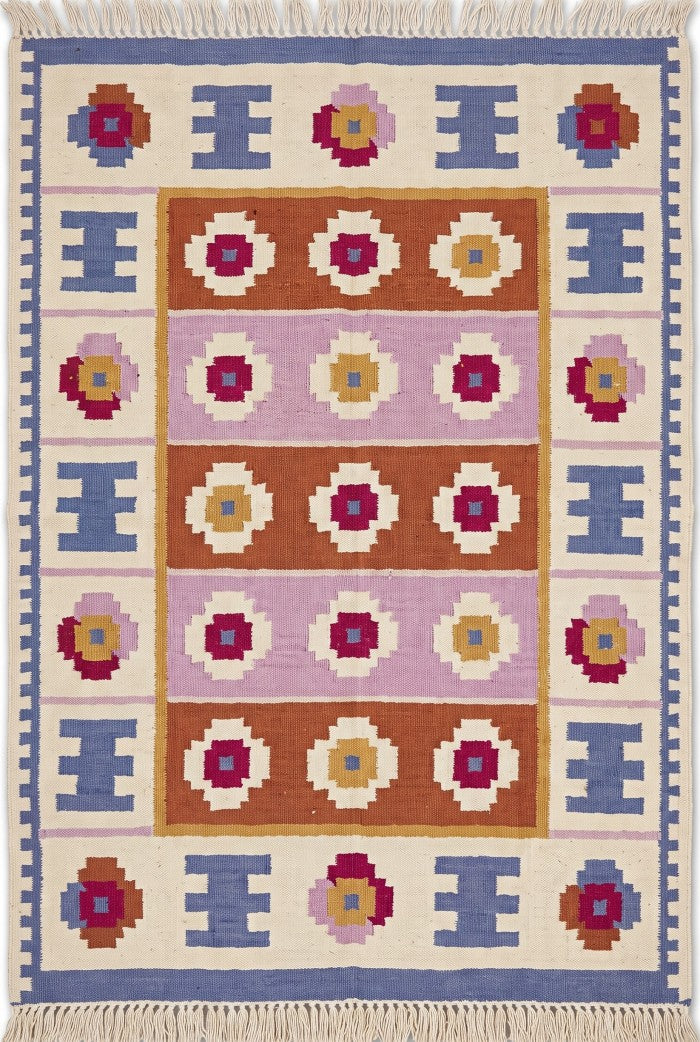 Anatolian Rust Traditional Tribal Medallion Flatweave Area Rug