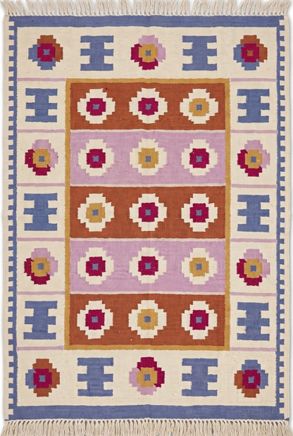 Anatolian Rust Traditional Tribal Medallion Flatweave Area Rug