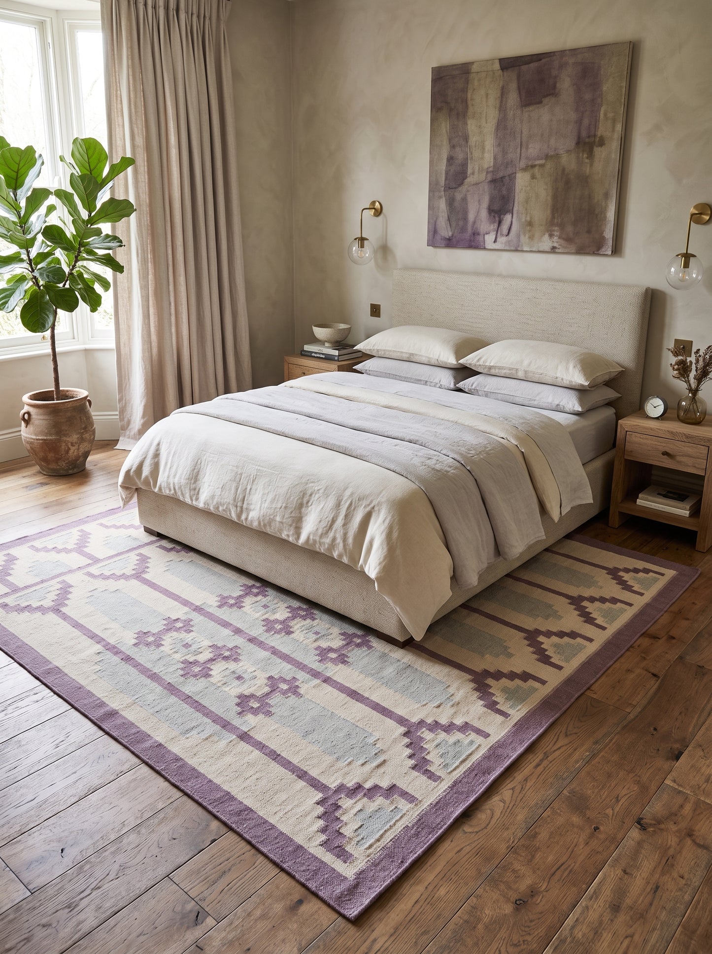 Pastel Geometric Flatweave Southwestern Rug