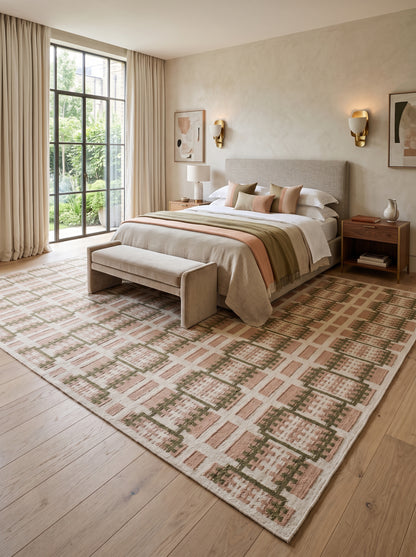 Sage & Earth Stairway Vertical Grid Pattern Area Rug