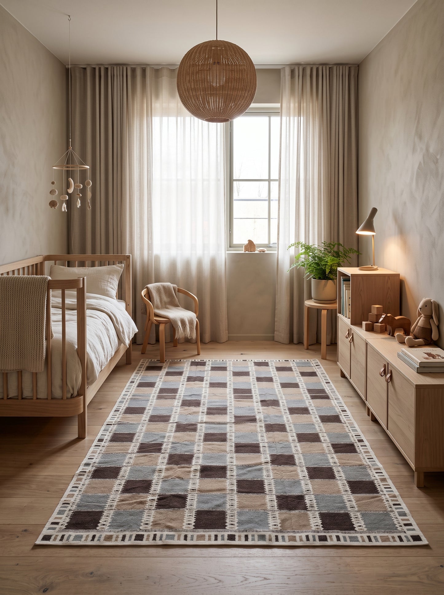 Earthy Checkered Horizon Living Room Decor rug