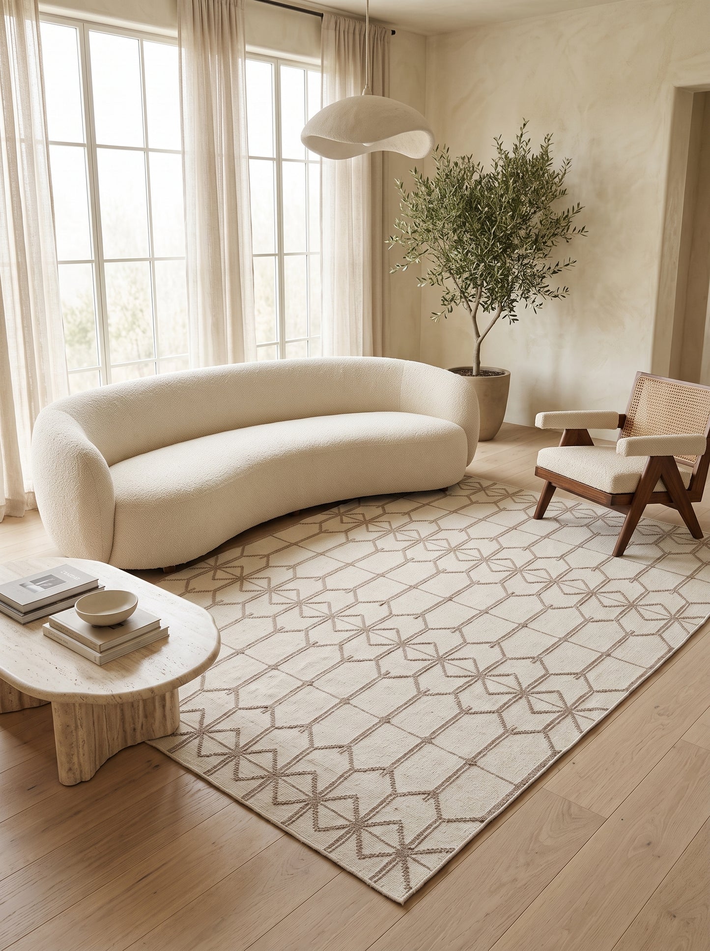 Morden Sahara Linear Mesh Cotton Wool Dhurrie