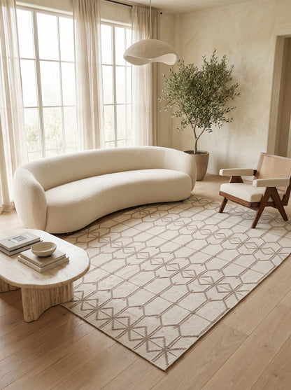 Morden Sahara Linear Mesh Cotton Wool Dhurrie