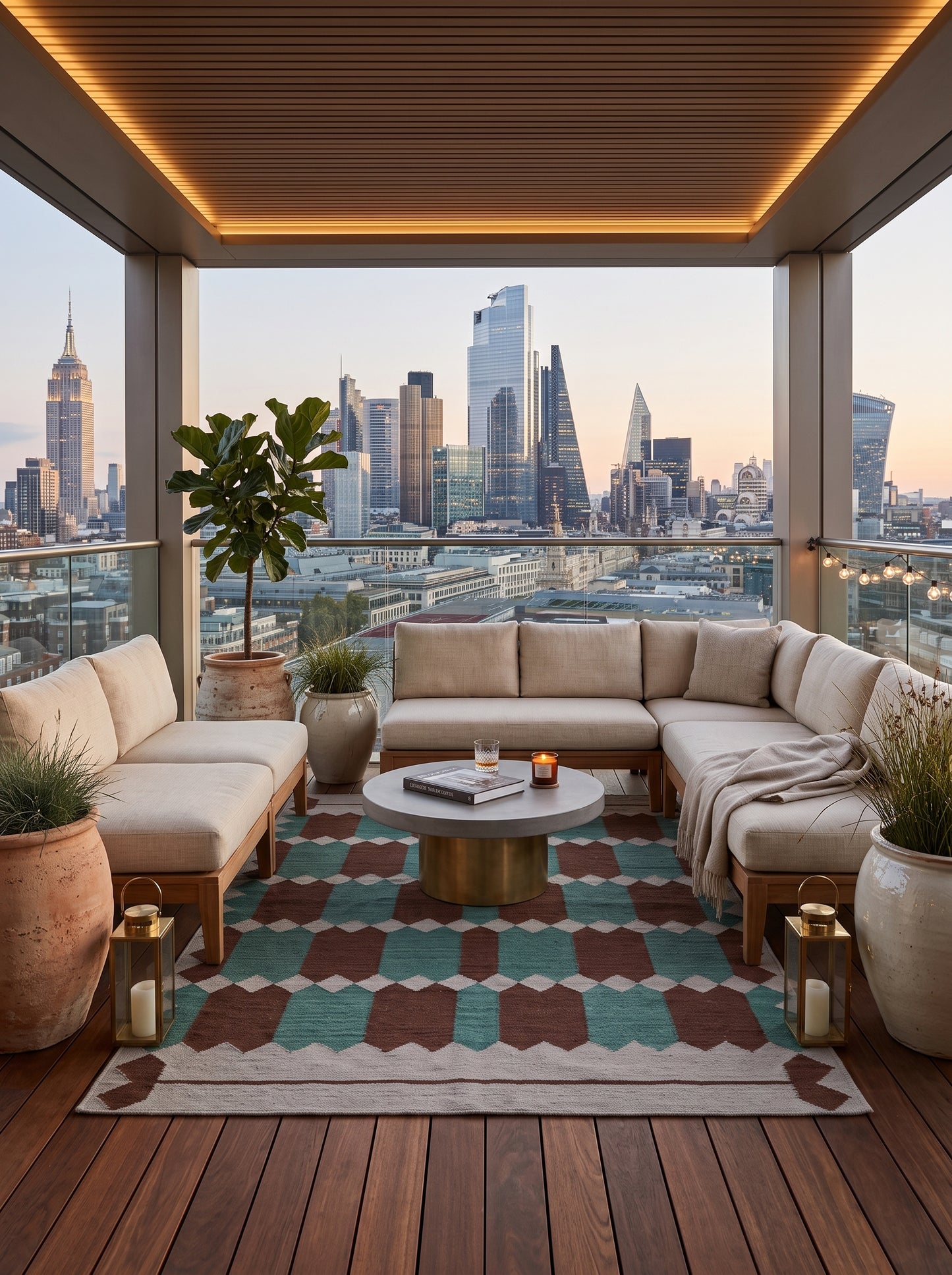 Handwoven Rust & Spruce Matrix Southwestern Flatweave rug
