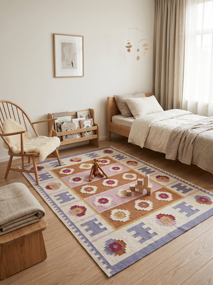 Anatolian Rust Traditional Tribal Medallion Flatweave Area Rug