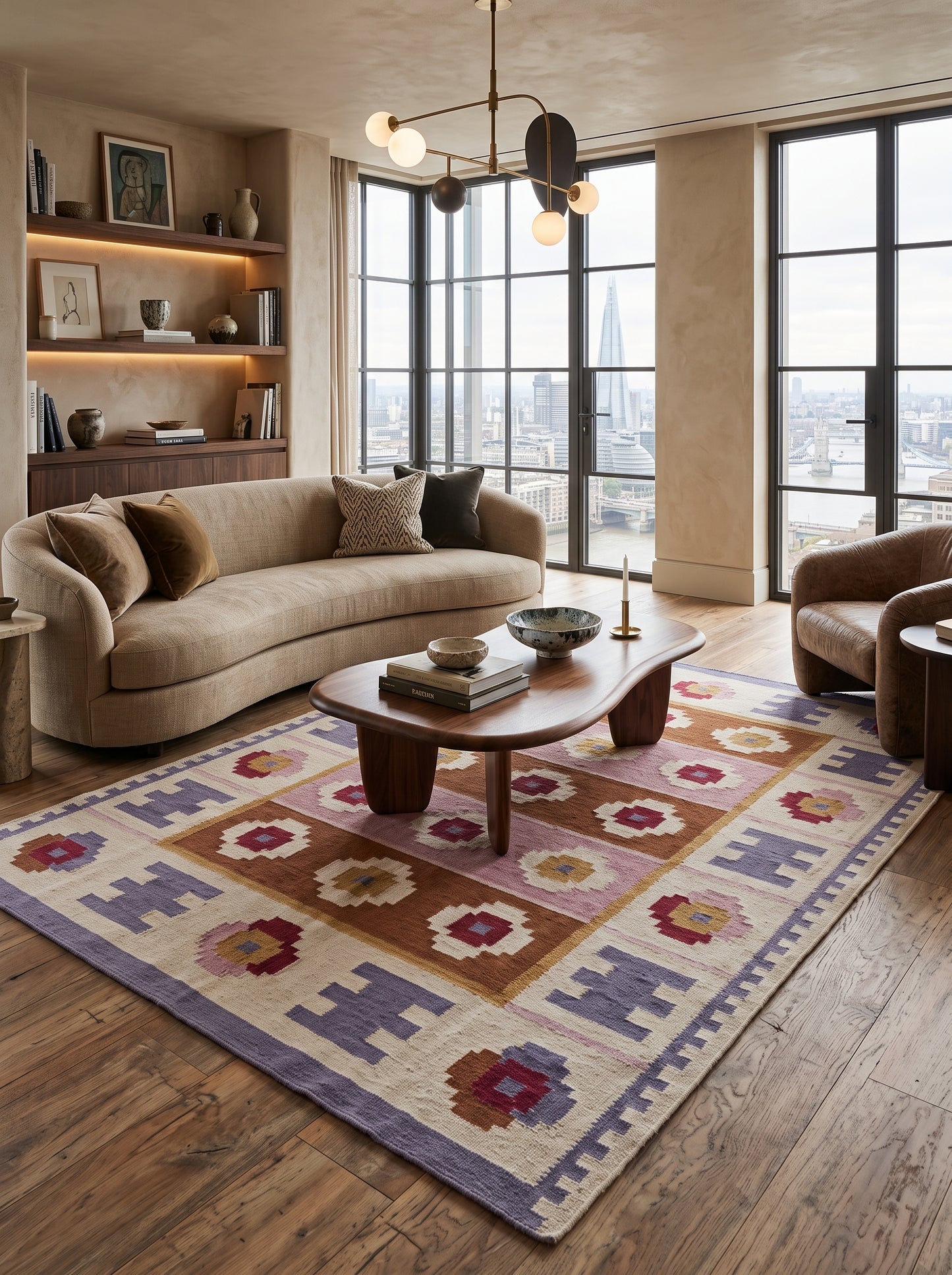 Anatolian Rust Traditional Tribal Medallion Flatweave Area Rug