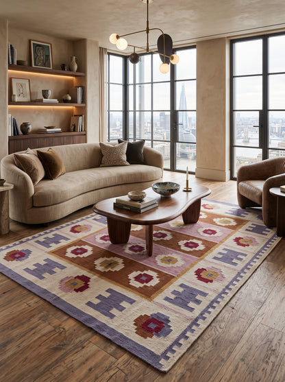 Anatolian Rust Traditional Tribal Medallion Flatweave Area Rug