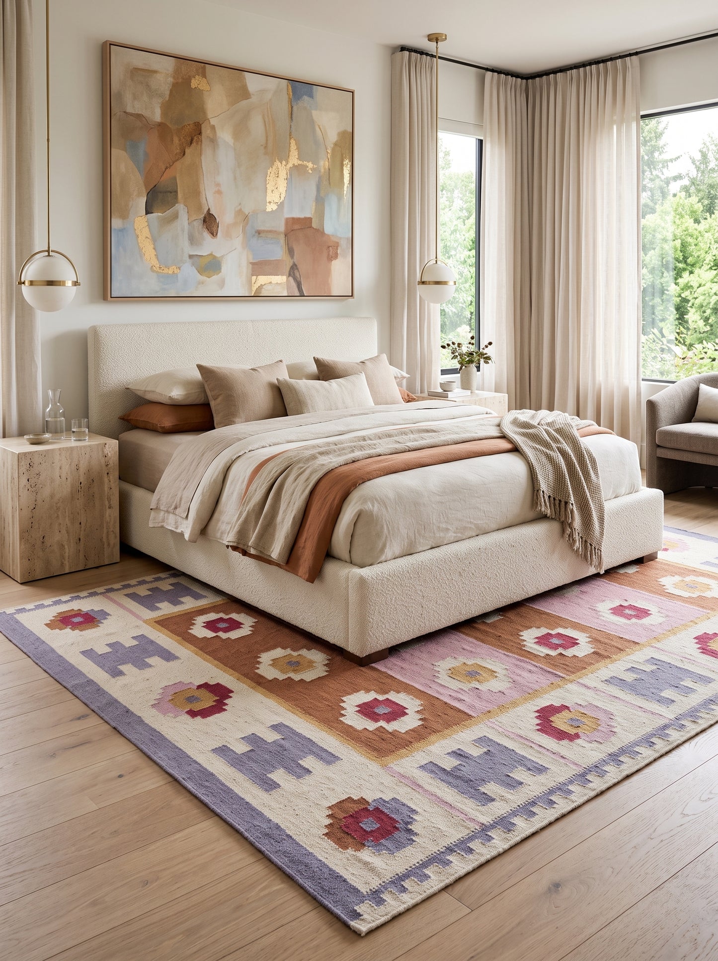 Anatolian Rust Traditional Tribal Medallion Flatweave Area Rug