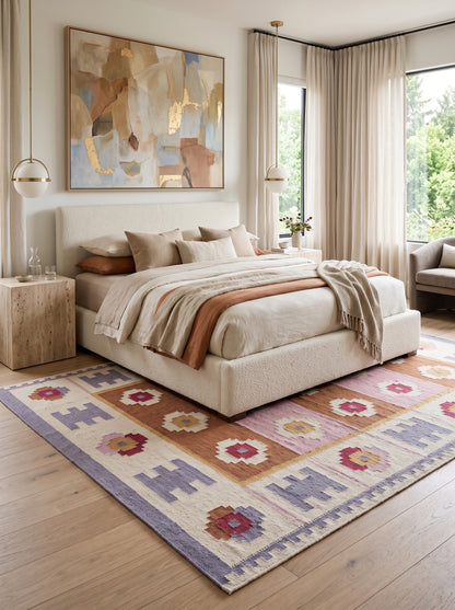 Anatolian Rust Traditional Tribal Medallion Flatweave Area Rug