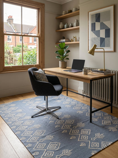 Modern Ikat Geometric Accent Carpet Scandi Boho Home Decor Rug