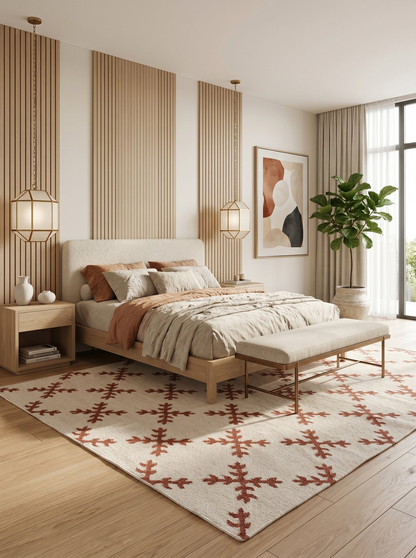 Sienna Snowflake Minimalist Geometric Cross Pattern Flatweave Accent Carpet