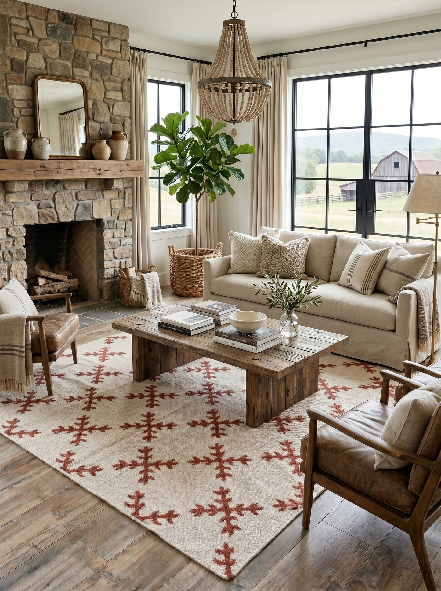 Sienna Snowflake Minimalist Geometric Cross Pattern Flatweave Accent Carpet