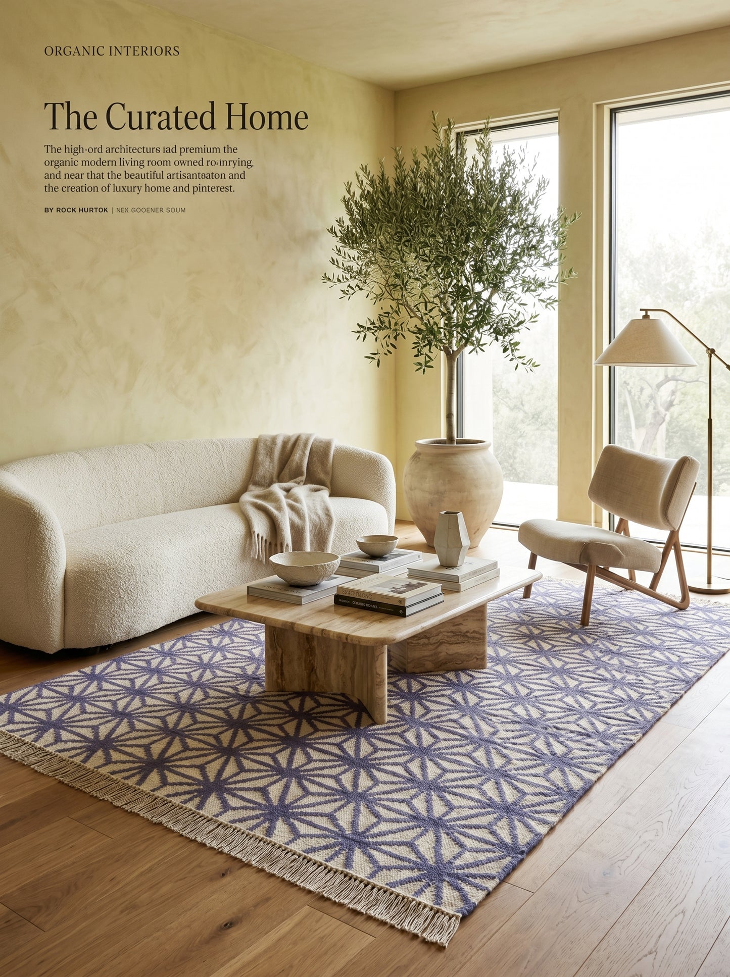 Periwinkle Starburst Lattice All-Over Star Pattern Flatweave Area Rug