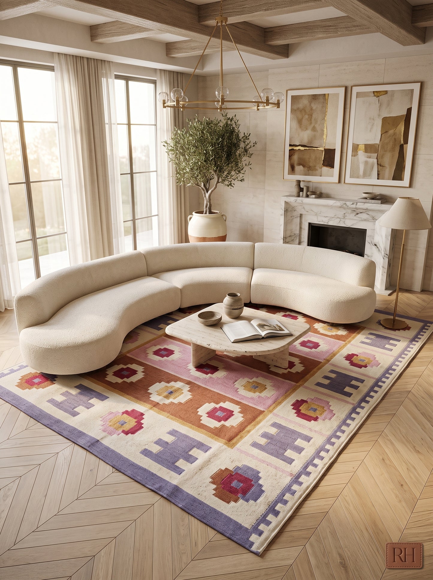 Anatolian Rust Traditional Tribal Medallion Flatweave Area Rug