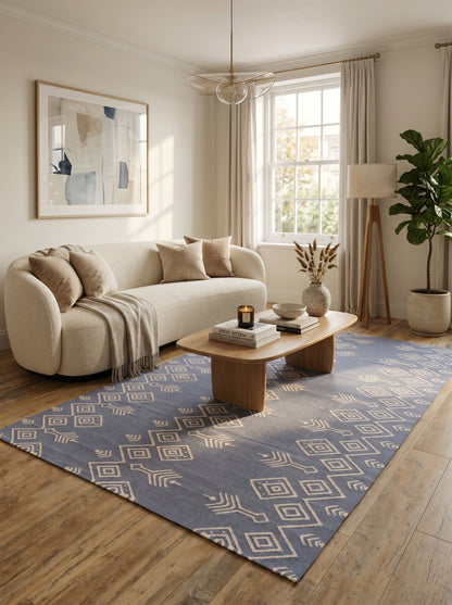 Modern Ikat Geometric Accent Carpet Scandi Boho Home Decor Rug