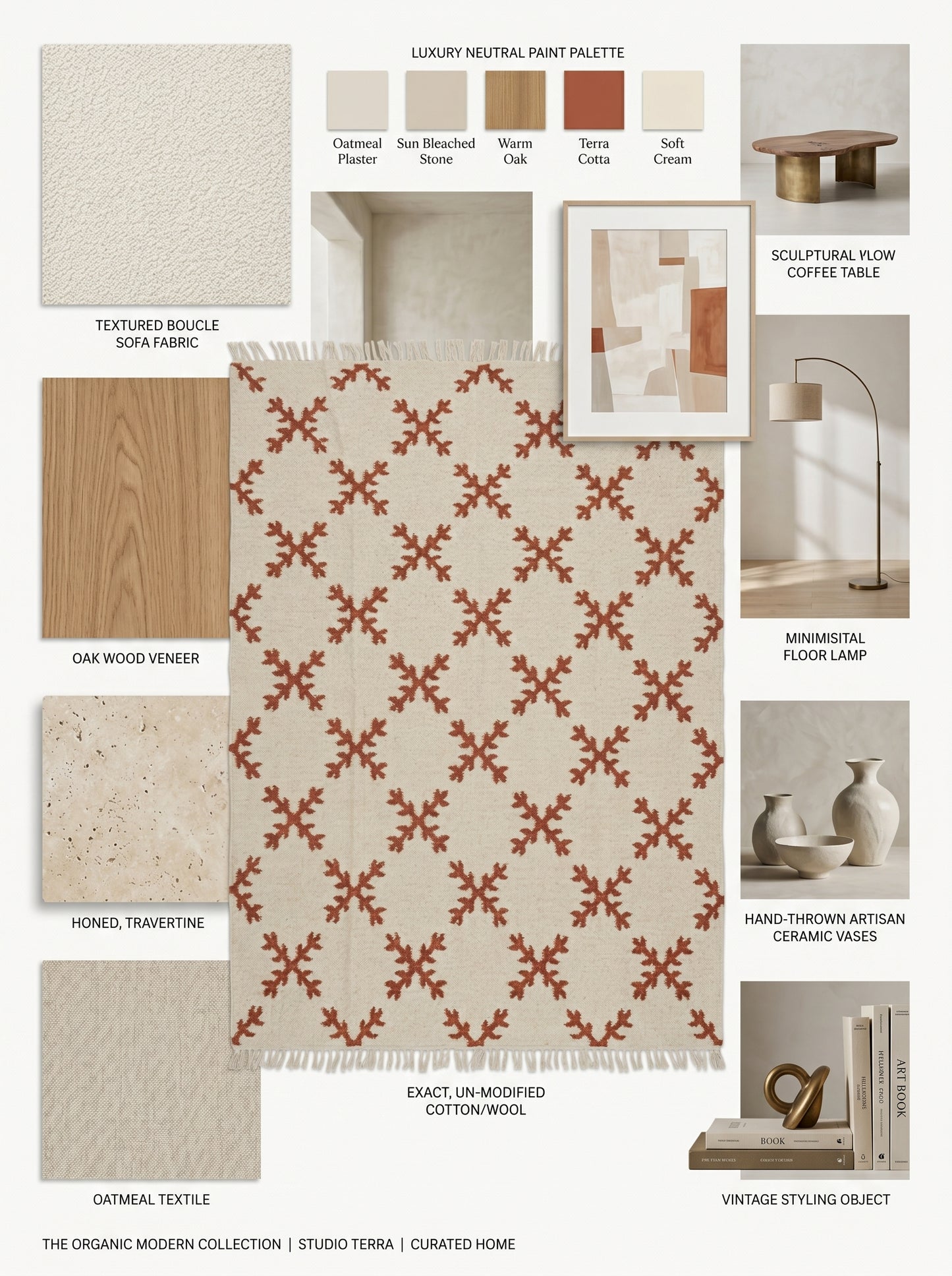 Sienna Snowflake Minimalist Geometric Cross Pattern Flatweave Accent Carpet