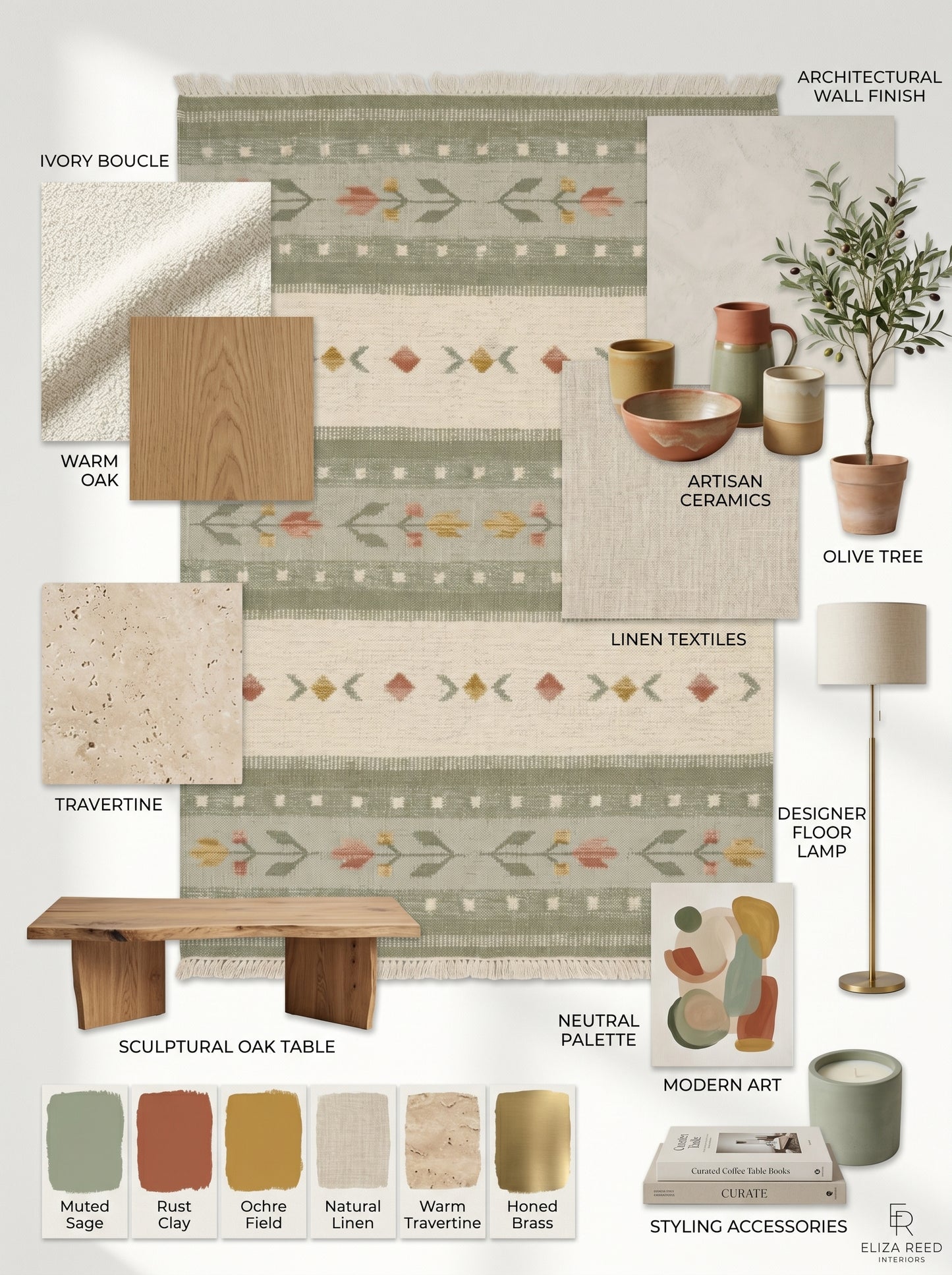 Sage Folk Heritage Handwoven Swedish Folk Art Kilim rug
