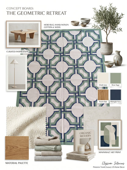 Sage Imperial Trellis andwoven Luxury Geometric Rug