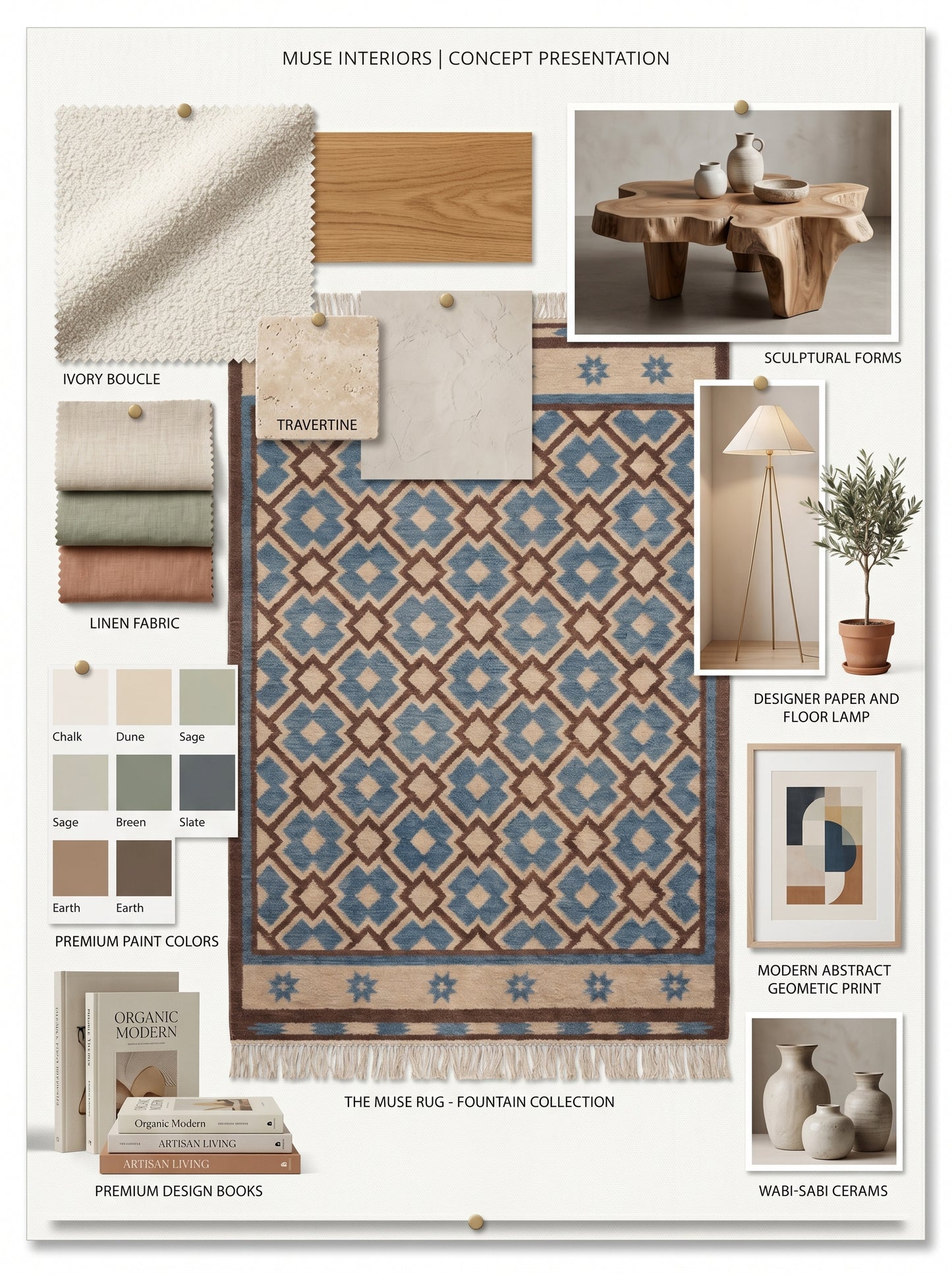 Indigo Starburst Lattice Earth Brown & Beige Cotton Wool Dhurrie