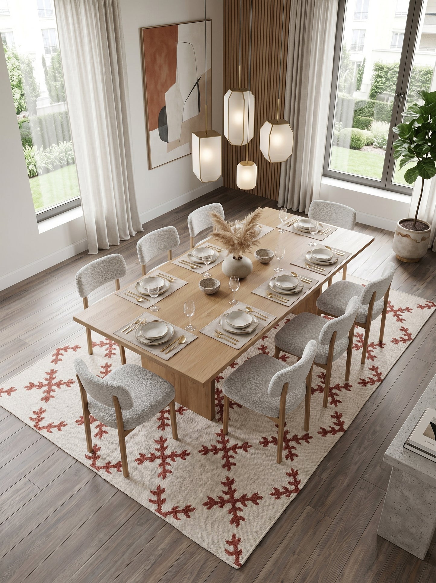 Sienna Snowflake Minimalist Geometric Cross Pattern Flatweave Accent Carpet