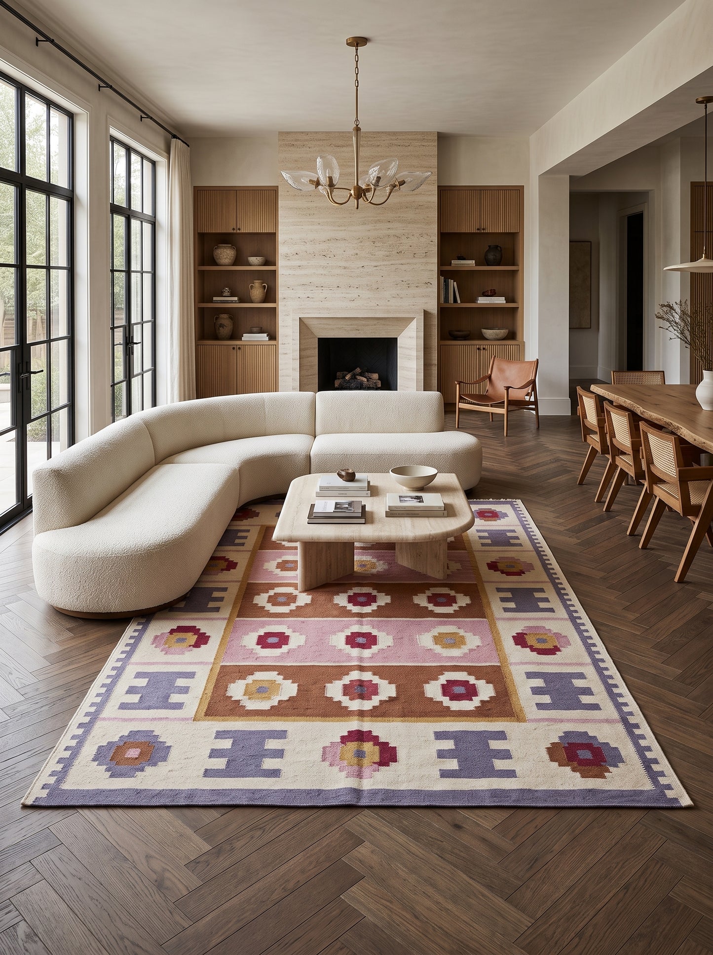 Anatolian Rust Traditional Tribal Medallion Flatweave Area Rug