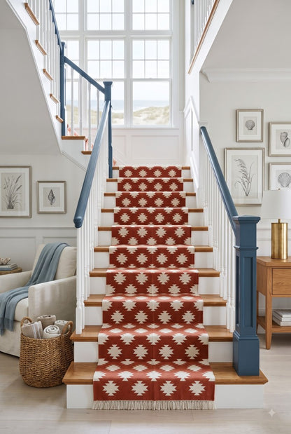 Cotton Flatwoven Cotton Runner, Entryway Runner, Stair Runner